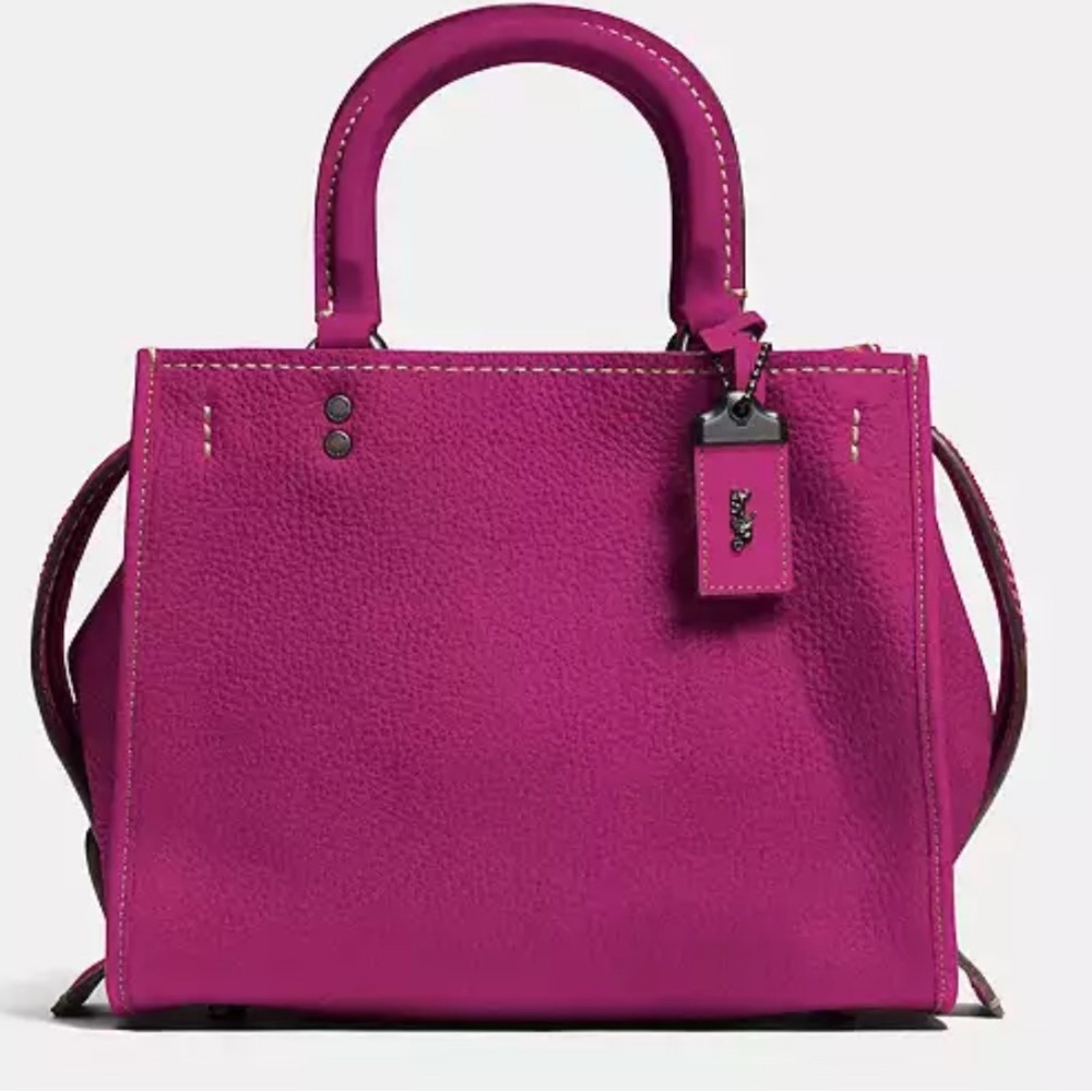 Excellent Condition COACH ROGUE 25 PINK PEBBLED LEATHER with GUNMETAL HARDWARE
